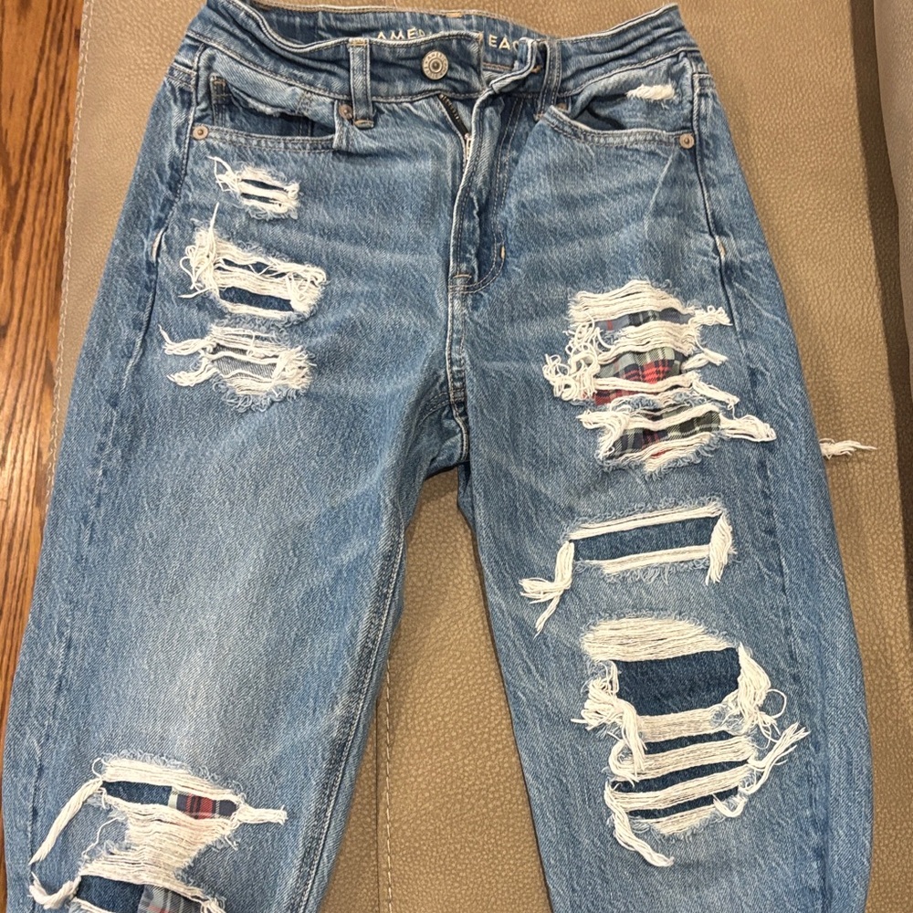 American Eagle Outfitters Blue Distressed Jeans